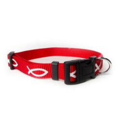 720011900365 Red Non Padded Ichthus Collar Large