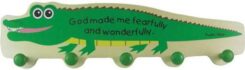 788200524174 Alligator Wood Hanger With Hooks (Plaque)