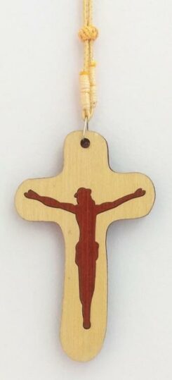 810013850079 Wooden Cross Crucifix Car Hanging