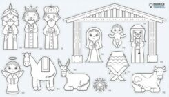 814063013019 Cut And Color Sticker Roll Nativity