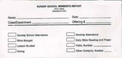 9780805408010 Sunday School Members Report Offering Envelopes