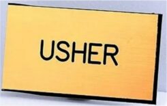 788200450503 Usher Engraved Clip Badge