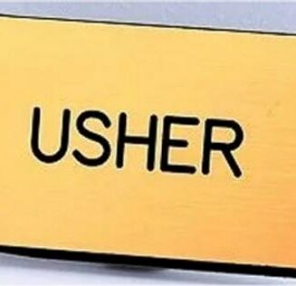 788200450503 Usher Engraved Clip Badge