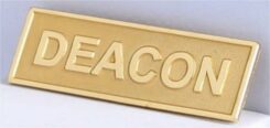 788200806218 Deacon Pin Back Metal Badge