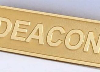 788200806218 Deacon Pin Back Metal Badge