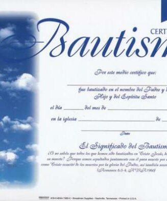 9780805473605 Certificate Of Baptism