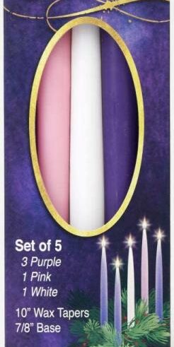 871241003064 Advent Candles Purple Pink White