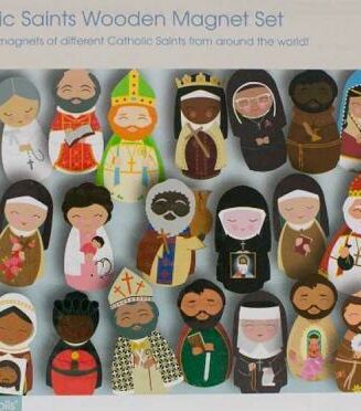 850042028148 Catholic Saints Wooden Magnet Set