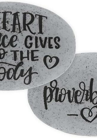 798890171725 Heart At Peace Gives Life To The Body Proverbs 14:30 Pocket Stone