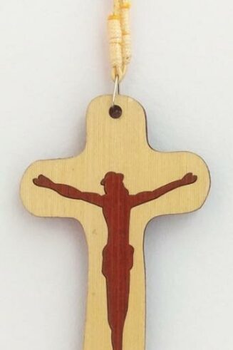 810013850079 Wooden Cross Crucifix Car Hanging