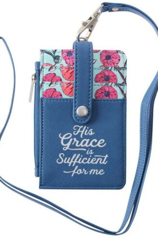 1220000136915 His Grace Is Sufficient Faux Leather ID Card Holder