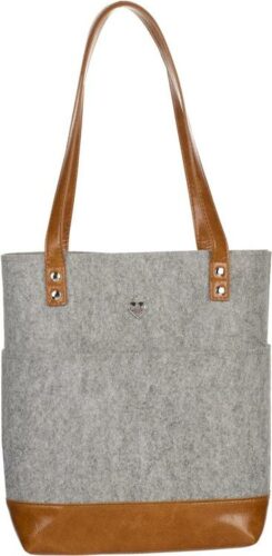 1220000138032 Silver Heart Toffee And Felt Fashion Bible Tote