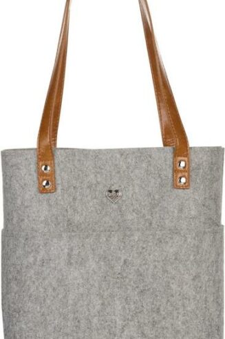 1220000138032 Silver Heart Toffee And Felt Fashion Bible Tote