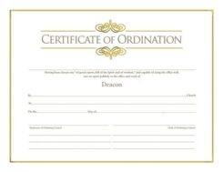 081407008837 Certificate Of Ordination Deacon