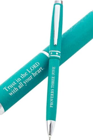 1220000132399 Trust In The Lord Teal Stylish Classic Pen in Matching Gift Case - Proverbs 3:5