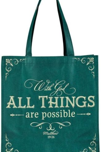 1220000135680 Reusable Fashion Shopping Tote Bag for Women: With God All Things are Possible -