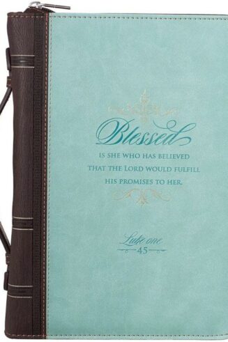 1220000137271 Bible Cover Extra Large Turquoise Blessed Is She Lk. 1:45