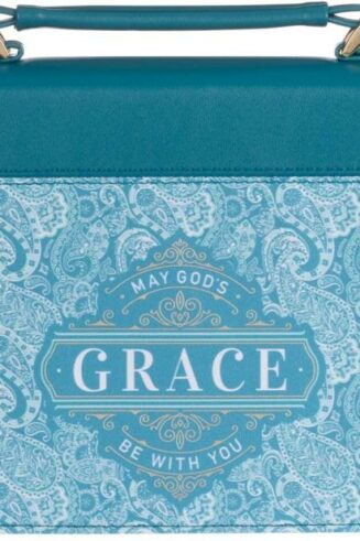 1220000139190 Teal Vegan Leather Fashion Bible Cover for Women: God's Grace Be with You - Insp