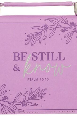 1220000320123 Protective Purple Floral Faux Leather Fashion Bible Cover Carry Case with Handle