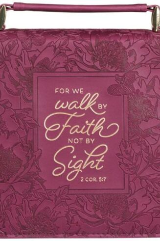 1220000320185 Protective Maroon Floral Faux Leather Bible Cover Carry Case with Handle for Wom