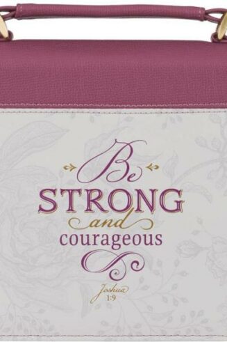 1220000321519 Plum Pink Fashion Bible Cover for Women: Be Strong & Courageous - Joshua 1:9 Ins