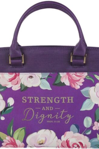 1220000324787 Fashion Vegan Leather Purse Style Bible Cover for Women: Strength & Dignity Gold