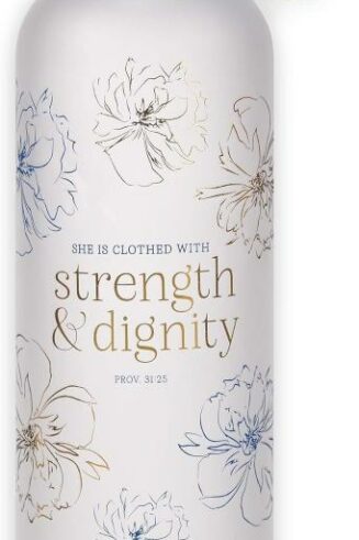 1220000328174 Inspirational BPA-Free Reusable Frosted Glass Water Bottle for Women: Strength &